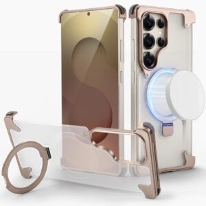 Luxury Premium Magnetic Stand Wireless Charging Anti-Yellowing Shockproof Slim Case Cover For Samsung Galaxy S Series