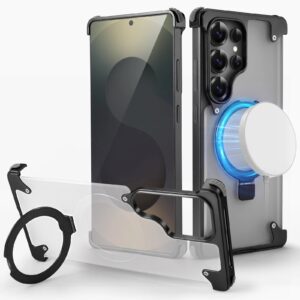 Luxury Premium Magnetic Stand Wireless Charging Anti-Yellowing Shockproof Slim Case Cover For Samsung Galaxy S Series