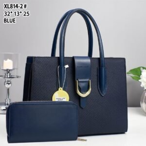 Luxury Premium 2 in 1 Piece Set Fashion Splicing Combination Shoulder Crossbody Bag - Blue