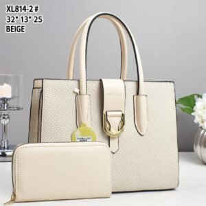 Luxury Premium 2 in 1 Piece Set Fashion Splicing Combination Shoulder Crossbody Bag - Beige