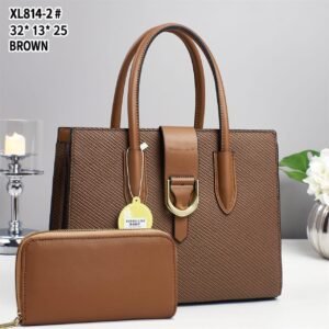 Luxury Premium 2 in 1 Piece Set Fashion Splicing Combination Shoulder Crossbody Bag - Brown