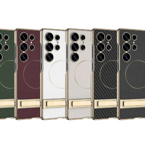 Luxury Premium Magnetic Shockproof Electroplated PU Leather Hard Case Cover For Samsung S Series