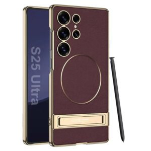 Luxury Premium Magnetic Shockproof Electroplated PU Leather Hard Case Cover For Samsung S Series