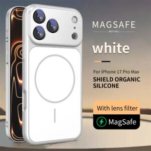 Luxury Premium Liquid Silicone Magsafe Case Cover for iPhone 17 Pro Max - White