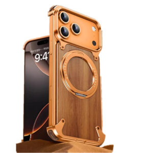 Luxury Premium Eary Natural Wood Frameless MagSafe Shockproof Case Cover For iPhone 17 Pro Max