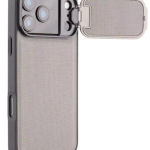 Luxury Premium Pu Leather Flip Bracket Protection Camera Lens Shockproof Case Cover For iPhone 17 Pro Max - Grey