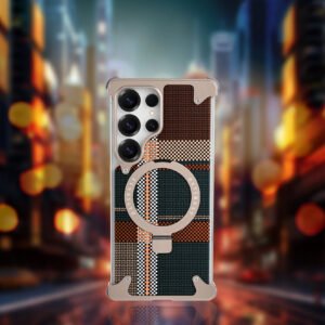 Luxury Premium Eary Ring Kickstand Kevlar Fiber Texture Frameless Case Cover For Samsung Galaxy S Series
