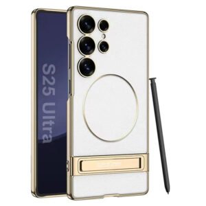 Luxury Premium Magnetic Shockproof Electroplated PU Leather Hard Case Cover For Samsung S Series
