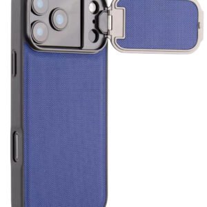 Luxury Premium Pu Leather Flip Bracket Protection Camera Lens Shockproof Case Cover For iPhone 17 Pro Max - Blue