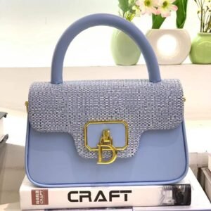 Luxury Premium Letter Square Sequined Flip Top Crossbody Bag Small Simple Versatile Bag - Sky Blue
