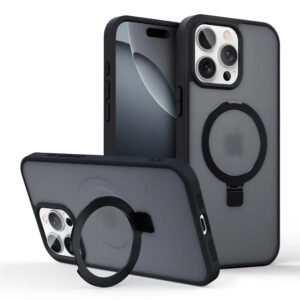 Luxury Premium Shockproof Magnetic Kickstand Matte Case For  With Holder Stand Cover for iPhone Series