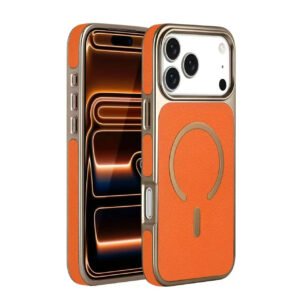 Luxury Premium High Quality Magnetic Anti Drop All Inclusive Phone case Case For iPhone 17 Pro Max - Orange