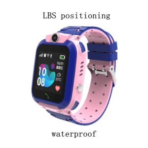 Q12 SOS Waterproof Smartwatch With SIM Card Support and Location Tracker For Kids - Pink