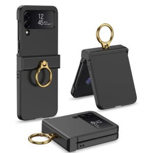 GKK Magnetic Ring Hinge Tempered Glass Case Cover For Samsung Galaxy Z Flip 3/Z Flip 4