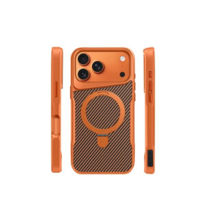 Luxury Premium Carbon Fiber Texture Bracket Magnetic Phone Case Case Cover For 17 Series