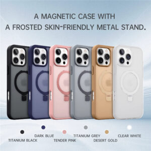 Luxury Premium Shockproof Magnetic Kickstand Matte Case For With Holder Stand Cover for iPhone Series