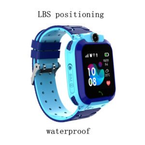 Q12 SOS Waterproof Smartwatch With SIM Card Support and Location Tracker For Kids - Blue