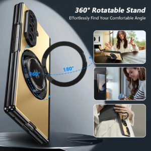 Luxury Premium 360°rotating bracket PC electroplating Alloy backboard Case  Cover For Samsung Galaxy Z Fold Series