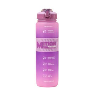High 1000ML Aesthetic Gradient Plastic Cup Sports Portable  Water Bottle - Purple