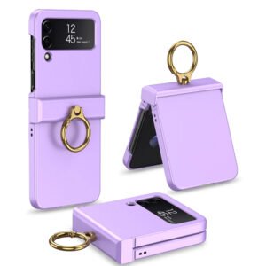 GKK Magnetic Ring Hinge Tempered Glass Case Cover For Samsung Galaxy Z Flip 3/Z Flip 4