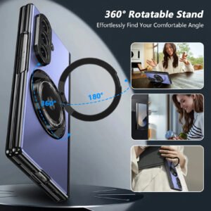 Luxury Premium 360°rotating bracket PC electroplating Alloy backboard Case  Cover For Samsung Galaxy Z Fold Series