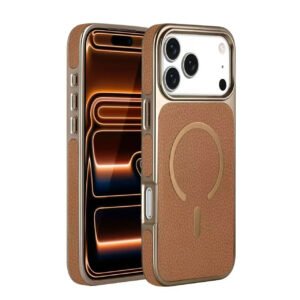 Luxury Premium High Quality Magnetic Anti Drop All Inclusive Phone case Case For iPhone 17 Pro Max - Coffee Brown