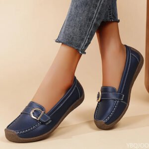 Spring Fashionable versatilecasual comfortable flat elegant minimalist loafers Shoes - Blue