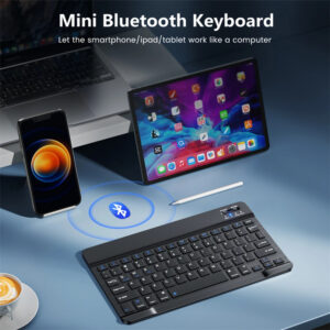 10 inch Bluetooth Wireless Keyboard Rechargeable Mouse For Mobile Phones and Tablets