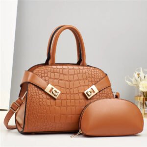 2 in 1 New Fashion Trendy  Designer Custom Women Crossbody Bag - Brown