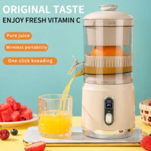 Electric Portable Fruit  Extractor  and Pulp Separation Squeezer Juicer Blender - Cream