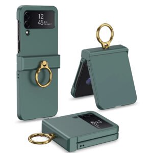GKK Magnetic Ring Hinge Tempered Glass Case Cover For Samsung Galaxy Z Flip 3/Z Flip 4