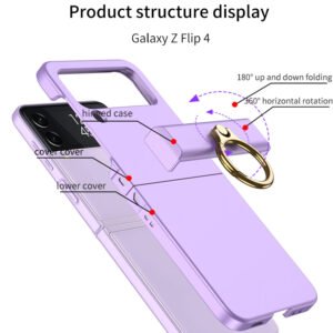 GKK Magnetic Ring Hinge Tempered Glass Case Cover For Samsung Galaxy Z Flip 3/Z Flip 4