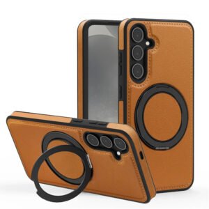 Luxury Premium PU Leather Pattern Magnetic Stand  Magsafe Shockproof Case Cover For Samsung A Series