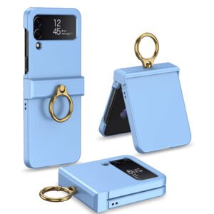 GKK Magnetic Ring Hinge Tempered Glass Case Cover For Samsung Galaxy Z Flip 3/Z Flip 4
