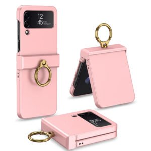 GKK Magnetic Ring Hinge Tempered Glass Case Cover For Samsung Galaxy Z Flip 3/Z Flip 4