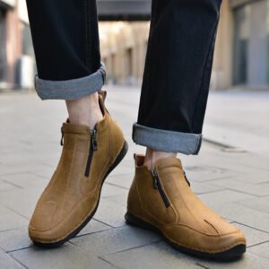 Retro Soft Comfortable High-quality Fashion Anti Slip Hiking  Ankle Boots - Brown