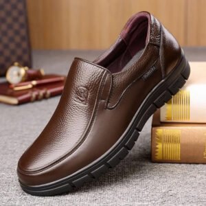 Casual Businenss Non-slip Flat Light Luxury Loafer Office Shoes - Coffee Brown