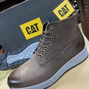 Industrial Leather Lace-Up Safety Midsole Soft Comfortable All-Season Wear Cat Boots - Dark Brown