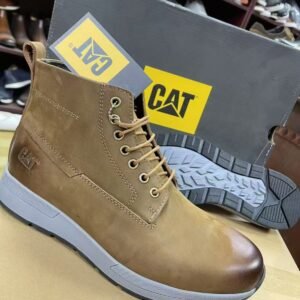 Industrial Leather Lace-Up Safety Midsole Soft Comfortable All-Season Wear Cat Boots - Coffee Brown