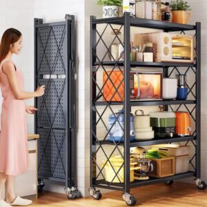 4-Tier Kitchen Foldable Metal Household Shelving Shelf Rack Storage Rack for Home Use