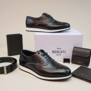 Berlutti Smart Casuals Lace Up Comfortable Leather Shoes - Brown