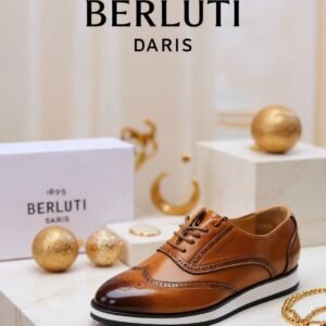 Berlutti Smart Casuals Lace Up Comfortable Leather Shoes - Black