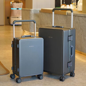2 in 1 OEM High Quality Wide Handle Aluminum Trolley Rolling Spinner Wheels Luggage Suitcase Travelling Bags