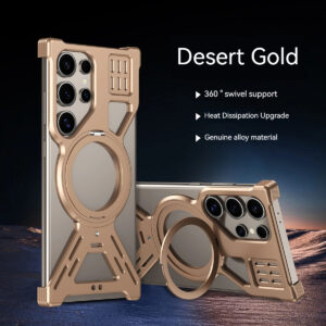 Luxury Hollow Aluminum Metal Frameless With Magnetic Ring Bracket Resistant Protective Case Cover For Samsung S Series