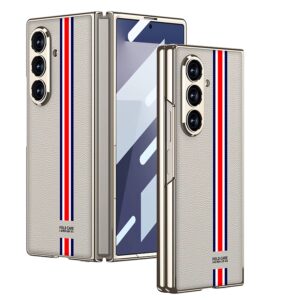 Luxury Premium Eltroplated Plated Painted Leather Outer Case Cover For Galaxy Z Fold 6