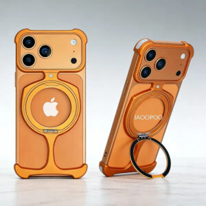 Luxury Premium Frameless Aluminum Metal Ring Magnetic Stand Protective Case Cover For iPhone 17 Pro Max