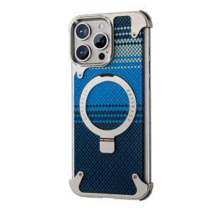 Luxury Premium Oatsbasf Air with Kickstand 360°Rotatable Magnetic Shockproof Carbon Fiber Texture Case Cover For iPhone 16 Pro Max