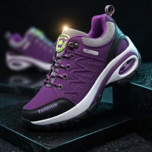 Fashion Women's lace-up  sneakers sports Shoes - Dark Purple