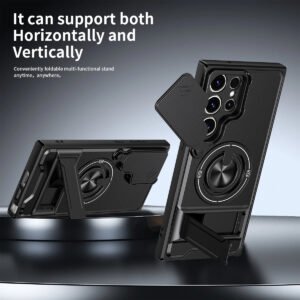 Luxury Premium Military Armor Magsafe Magnetic Ring Holder Camera Protection Case Cover For Samsung S Series
