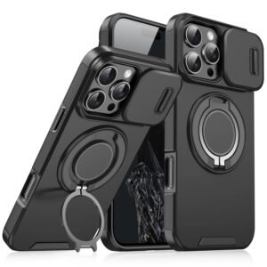 Luxury Premium Armor Rotating Flip Full Lens Protection Stand  Case Cover For iPhone Series